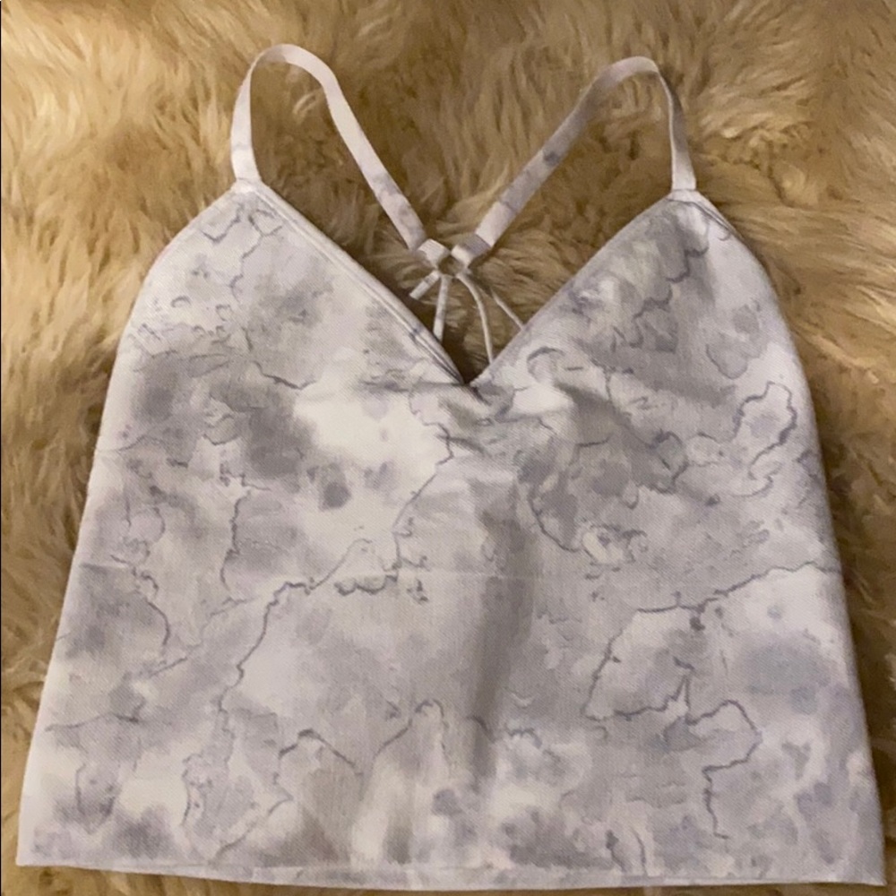 COPY - Stella strappy breezy bras in white/green